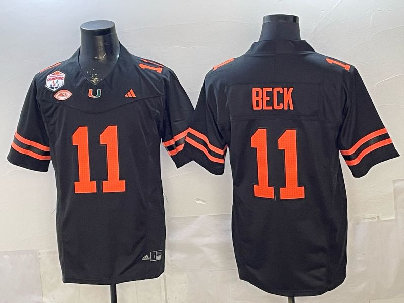 Men 2026 Miami Hurricanes #11 Beck Black 3th generations Limited NCAA Jersey 0014